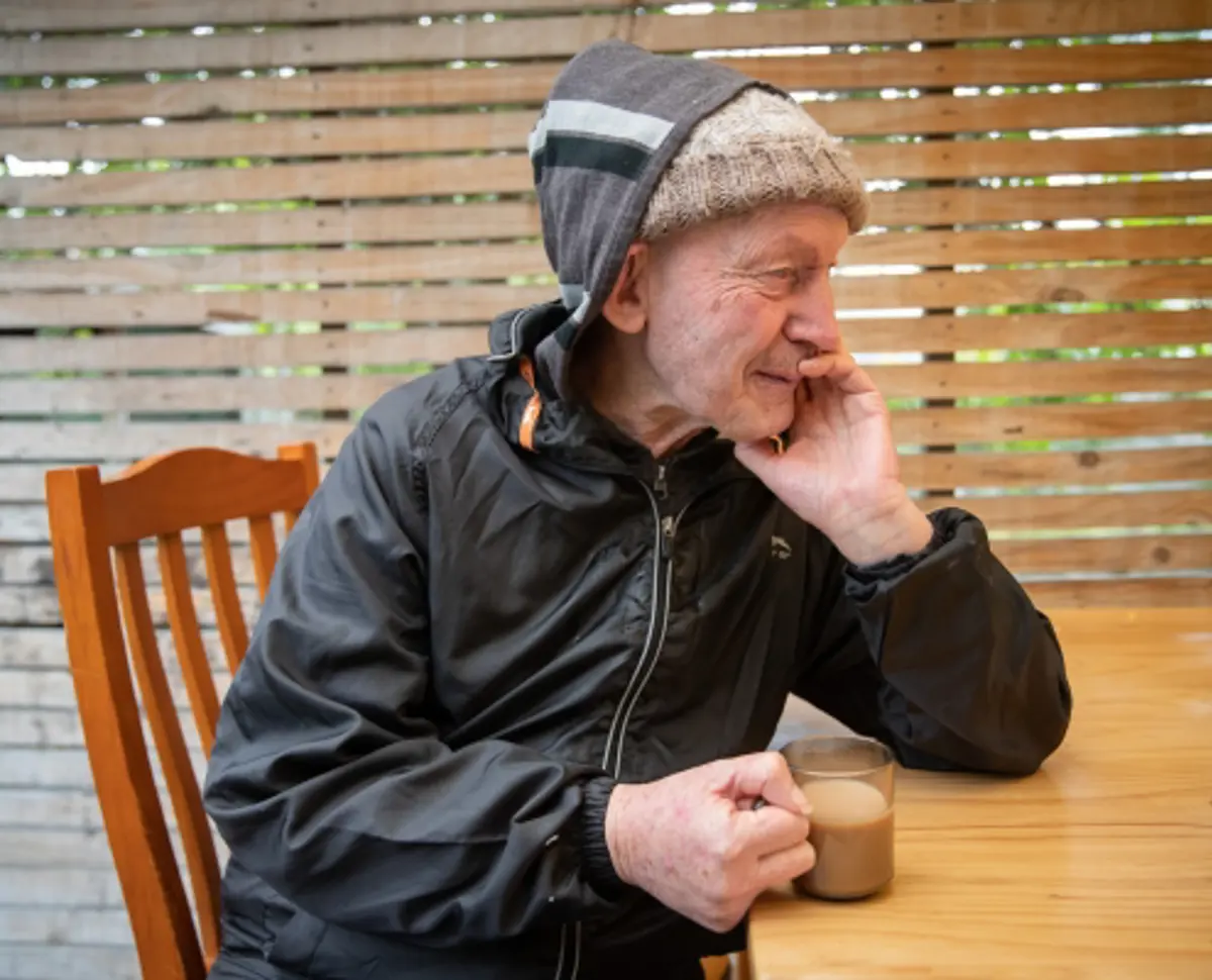 Two people enjoying a meal