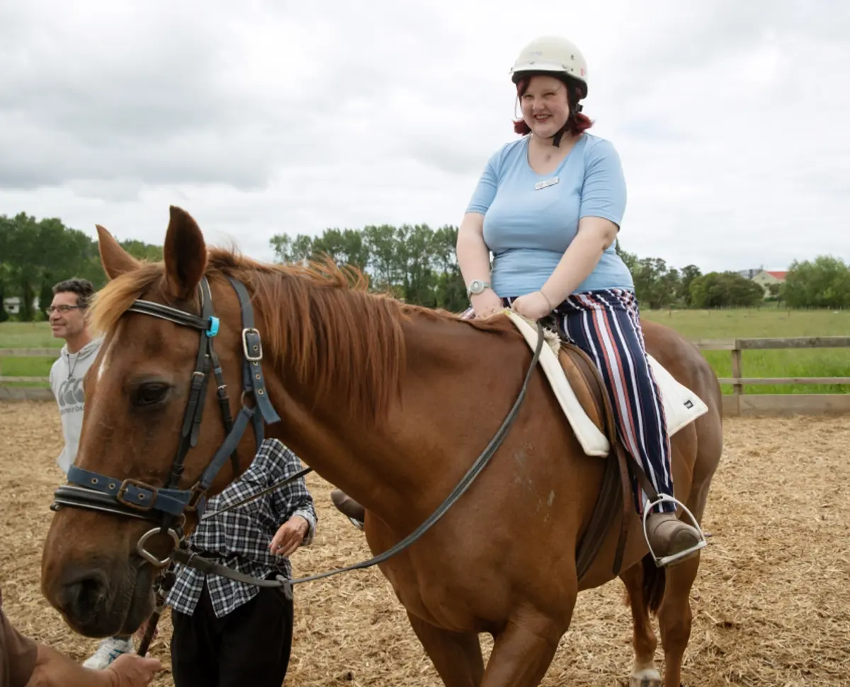Lifestyler on horse being led