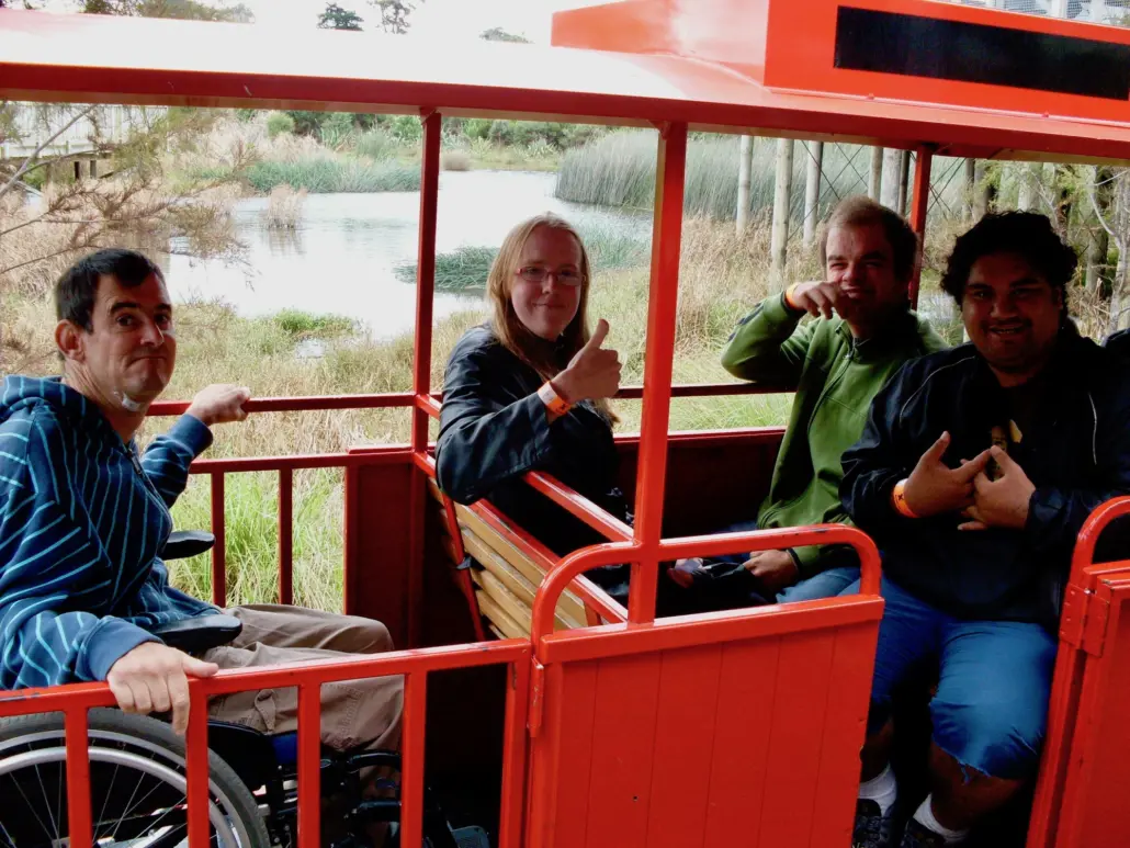 Enjoying a train ride