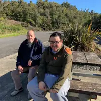 Robert Stephens and friend